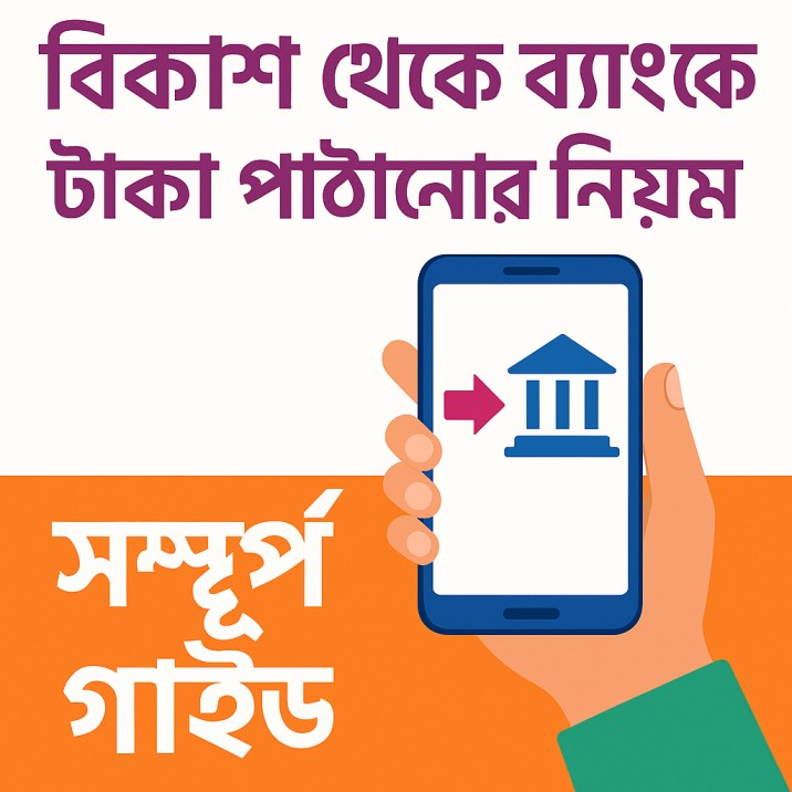 বিকাশ থেকে ব্যাংকে টাকা পাঠানোর নিয়ম