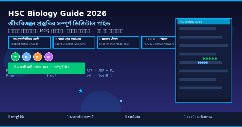 HSC Biology Guide 2026: জীববিজ্ঞান প্রস্তুতির সম্পূর্ণ ডিজিটাল গাইড