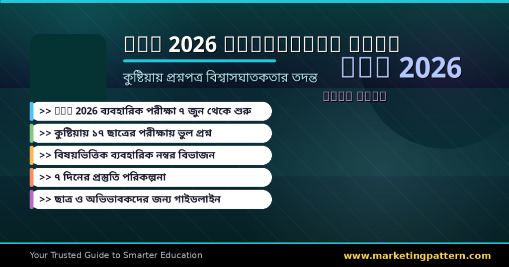 SSC 2026 ব্যবহারিক পরীক্ষা ও কুষ্টিয়ার প্রশ্নপত্রে বিশ্বাসঘাতকতা — ছাত্রদের কী করণীয়?